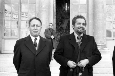 Belaid Abdesselam, Algerian Minister of Industry and Oil, and Sheik Ahmed Zaki Yamani Saudi Minister of Oil on November 27, 1973 in Paris
